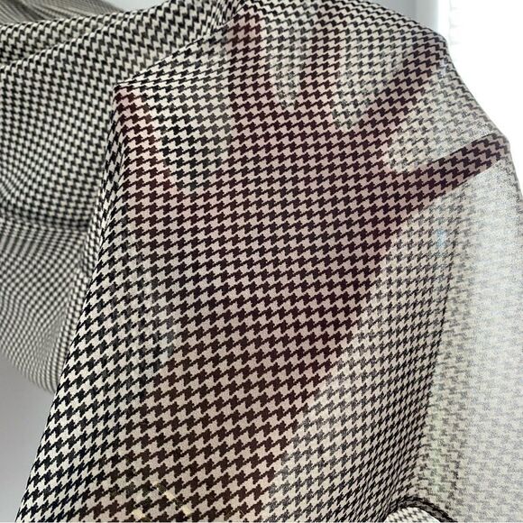 Zara Basic Women’s Houndstooth Women’s Button Front Sheer Long Sleeve Blouse XS - Picture 4 of 4